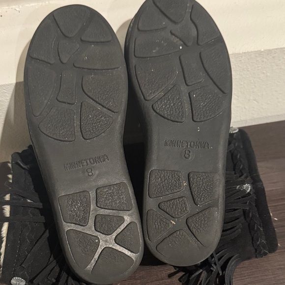 Minnetonka Black Fringe Ankle Booties - Picture 6 of 6